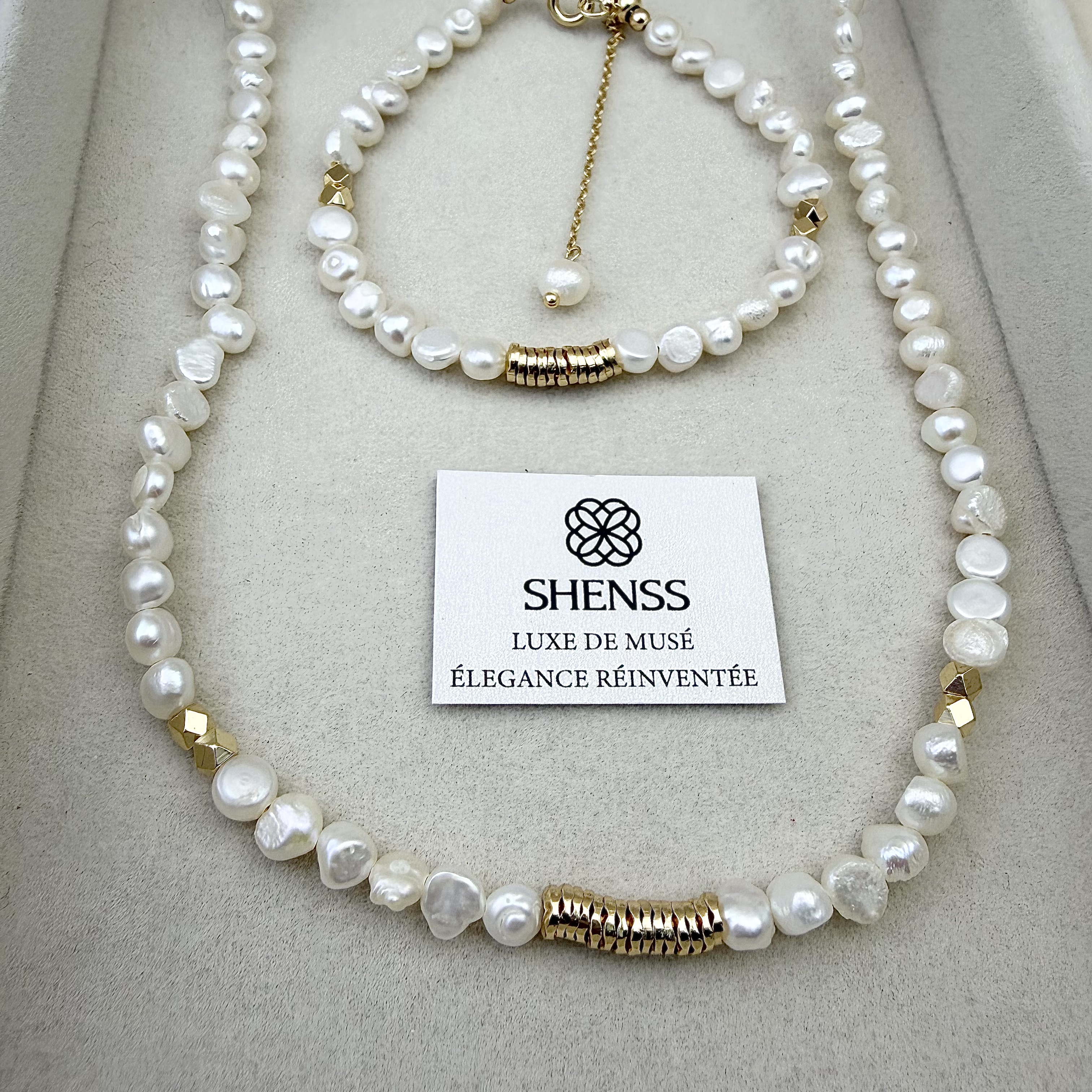 Layered Necklace Set - Natural Baroque Pearl Jewelry Set |
