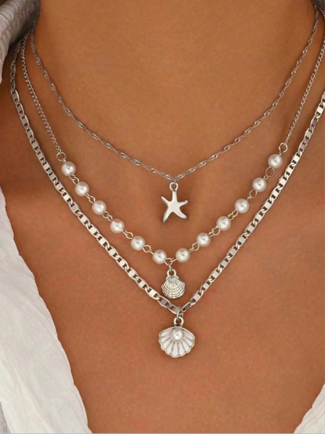 Layered Necklace Set - Perfect gift,3 Pieces Of Summer Fashion
