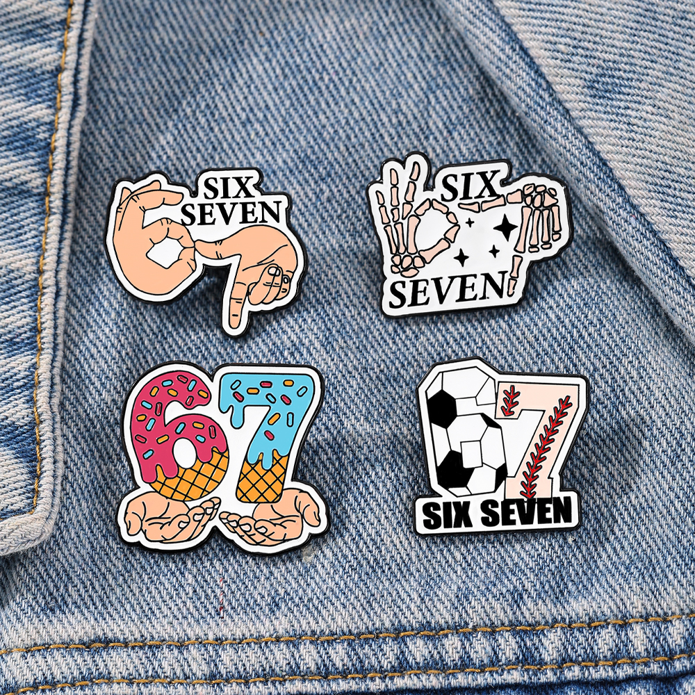 Women Accessories Jewelry - 4pcs Set Cute Enamel Football Pins
