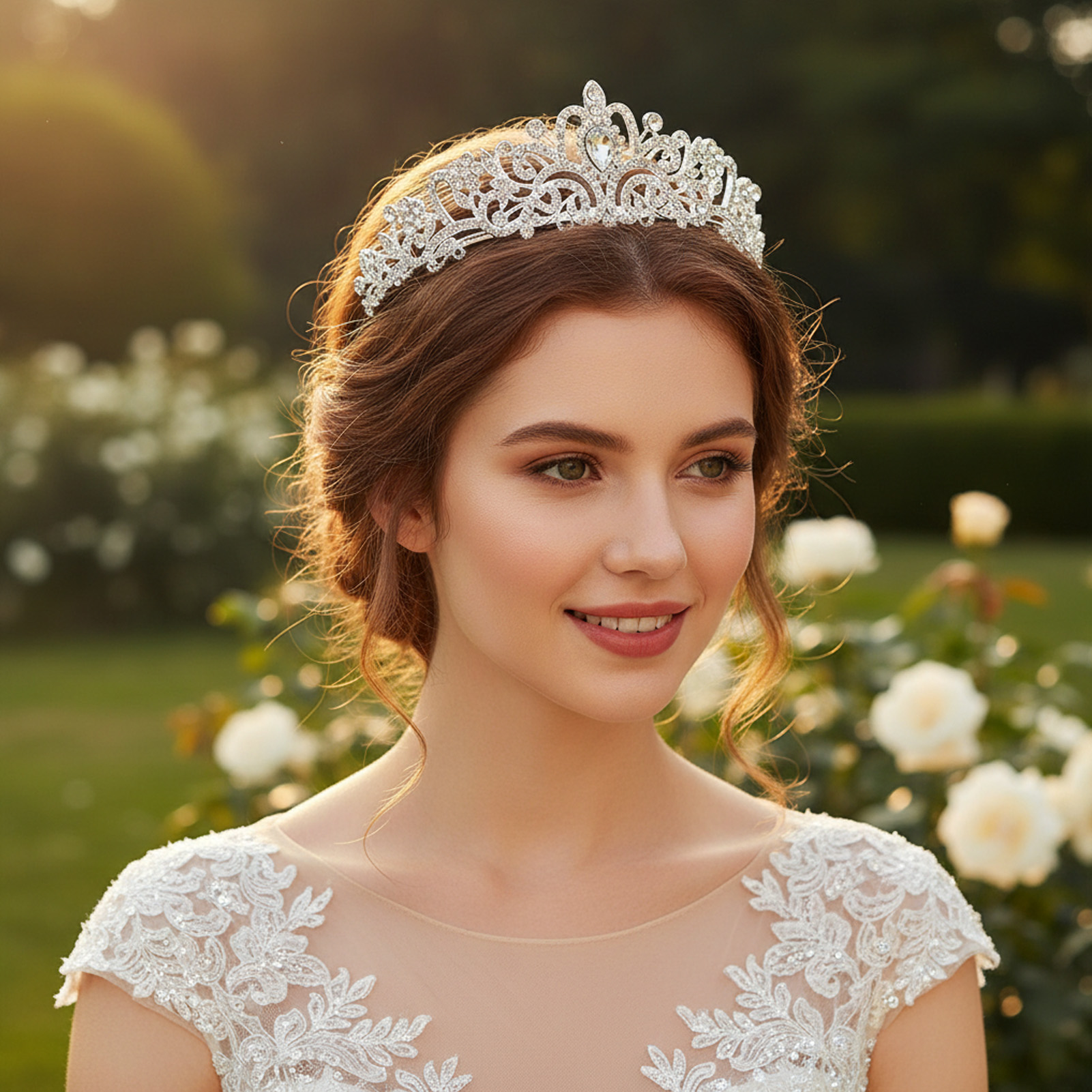 Elegant Bridal Crown Sparkly R - Women Accessories Jewelry 评论和价格