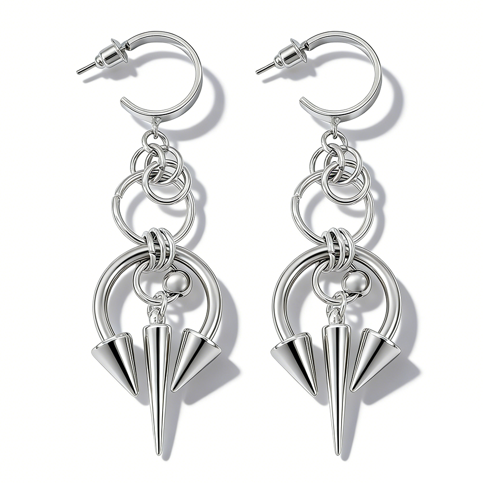 1pair Y2K Stainless Steel Rive - Women'S Y2K Accessories 评论和价格