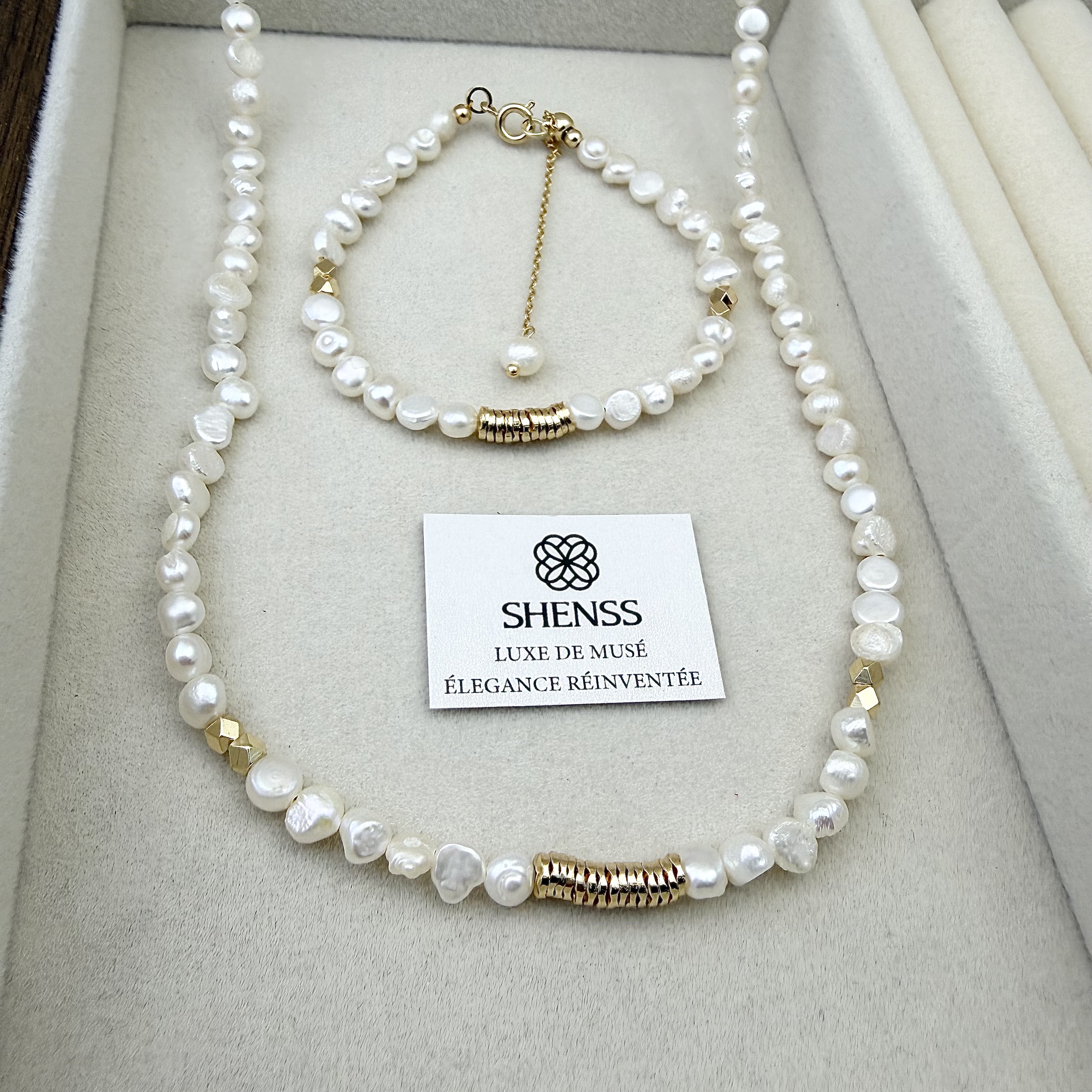 Natural Baroque Pearl Jewelry  - Layered Necklace Set 评论和价格