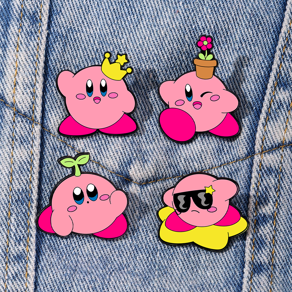 4pcs Kirby Enamel Lapel Pins S - Women Accessories Jewelry 评论和价格