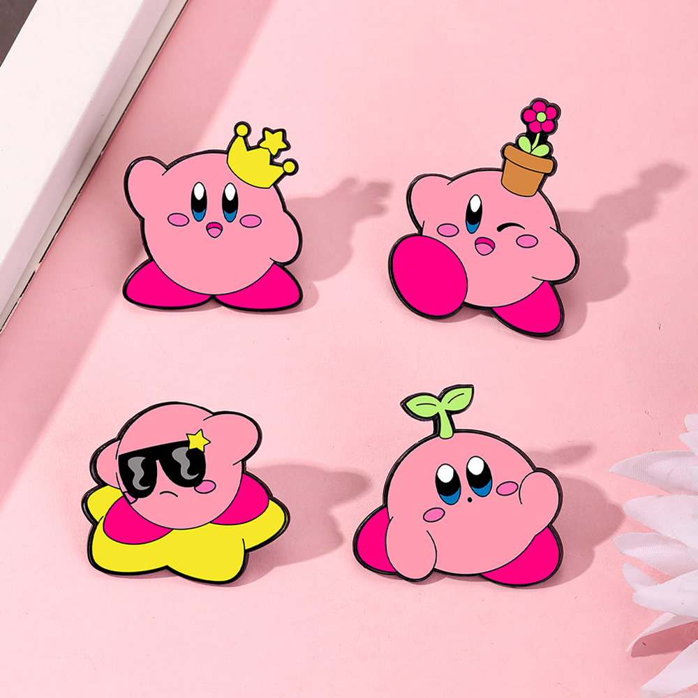 4pcs Kirby Enamel Lapel Pins S - Women Accessories Jewelry 评论和价格