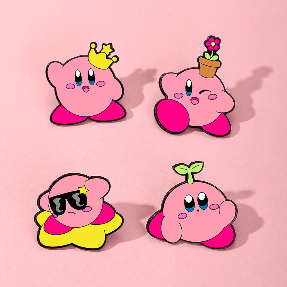 4pcs Kirby Enamel Lapel Pins S - Women Accessories Jewelry 评论和价格