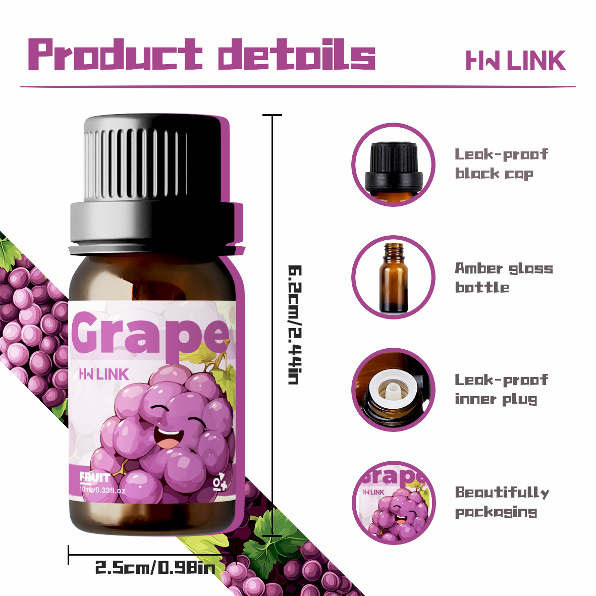 Grape Essential Oil 10ml Perfu - Women'S Essential Accessories 评论和价格