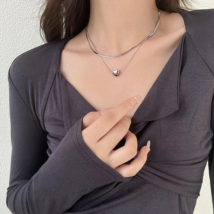 925 Sterling Silver Double Lay - Layered Necklace Set 评论和价格