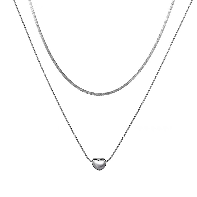 925 Sterling Silver Double Lay - Layered Necklace Set 评论和价格