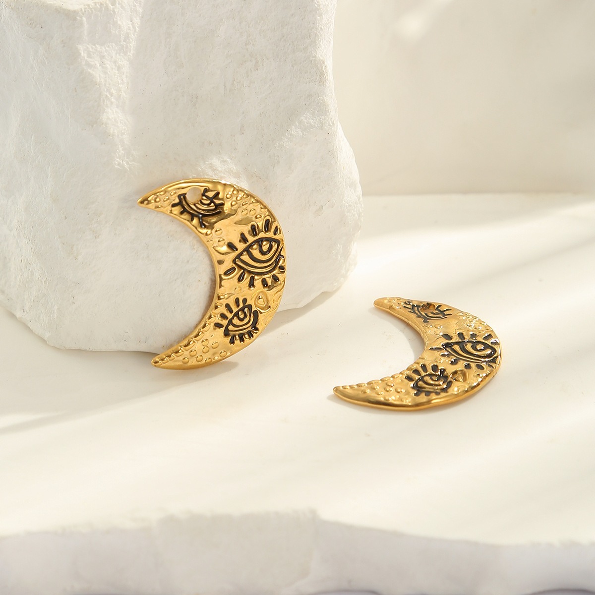 3Pcs Gold Tone Stainless Steel - Evil Eye Bracelet 评论和价格