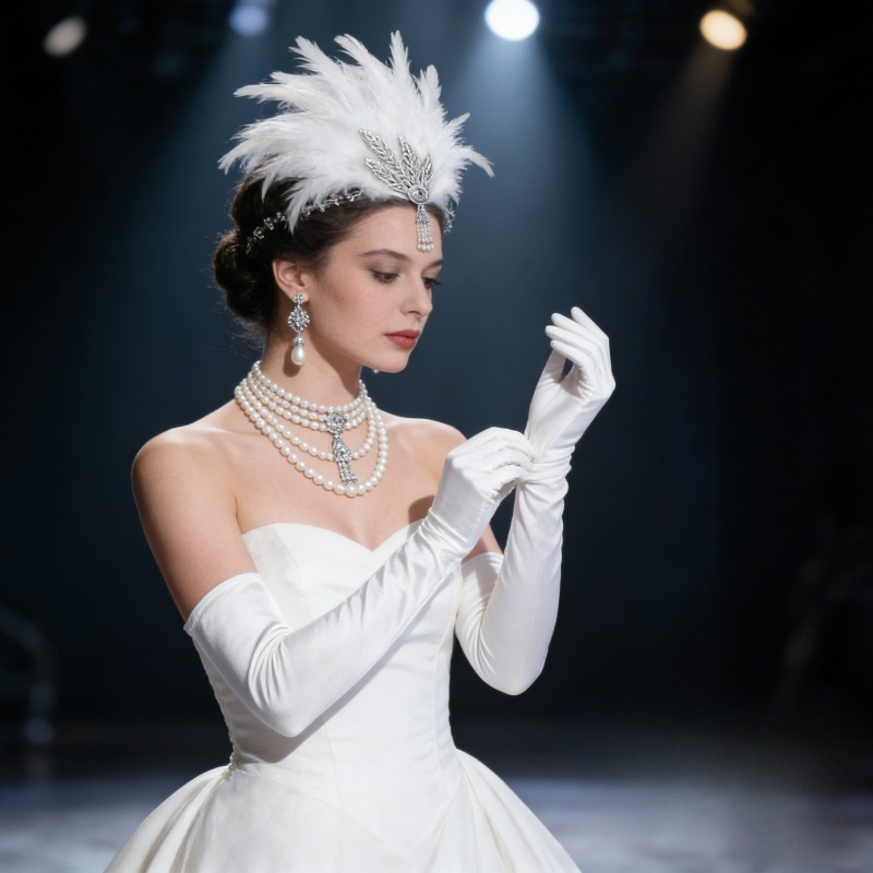 1920s Gatsby Party White Feath - Women'S Essential Accessories 评论和价格