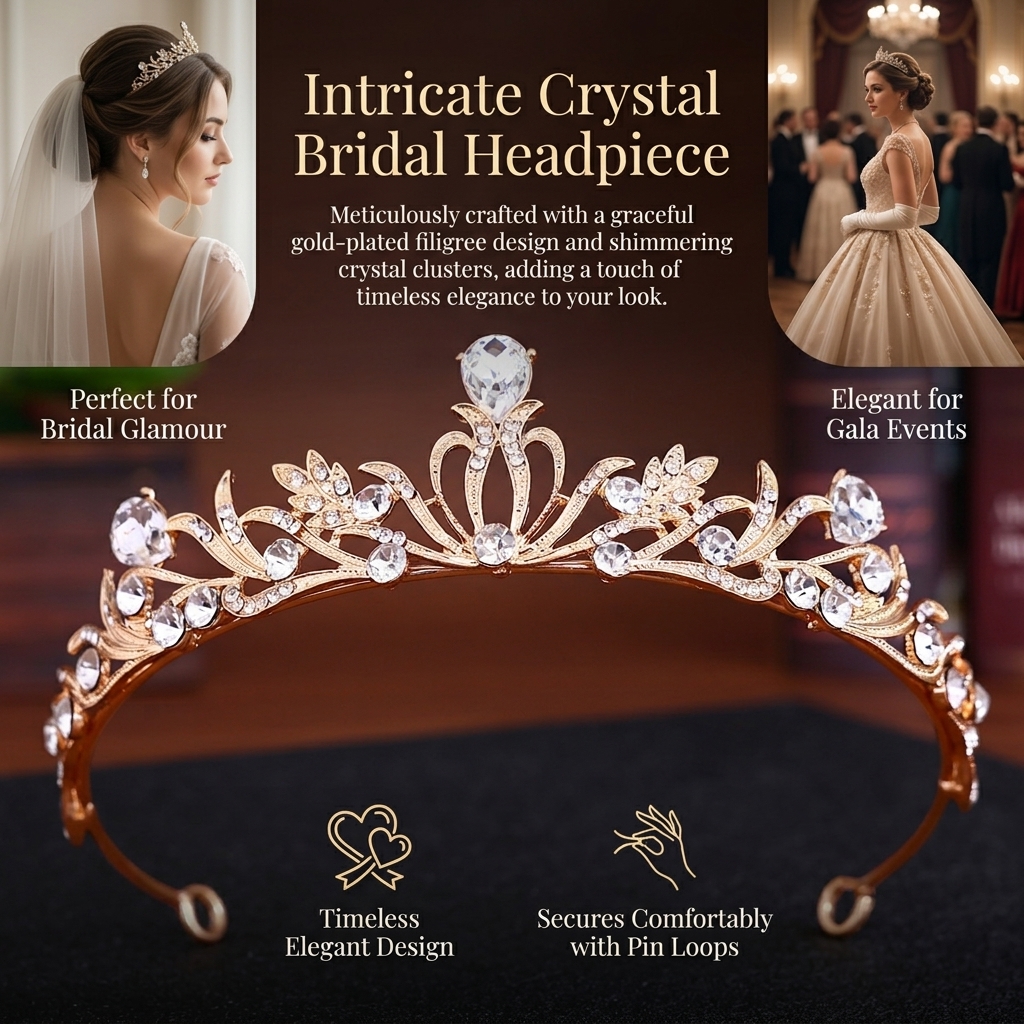 Crystal Wedding Tiaras And Cro - Women Accessories Jewelry 评论和价格