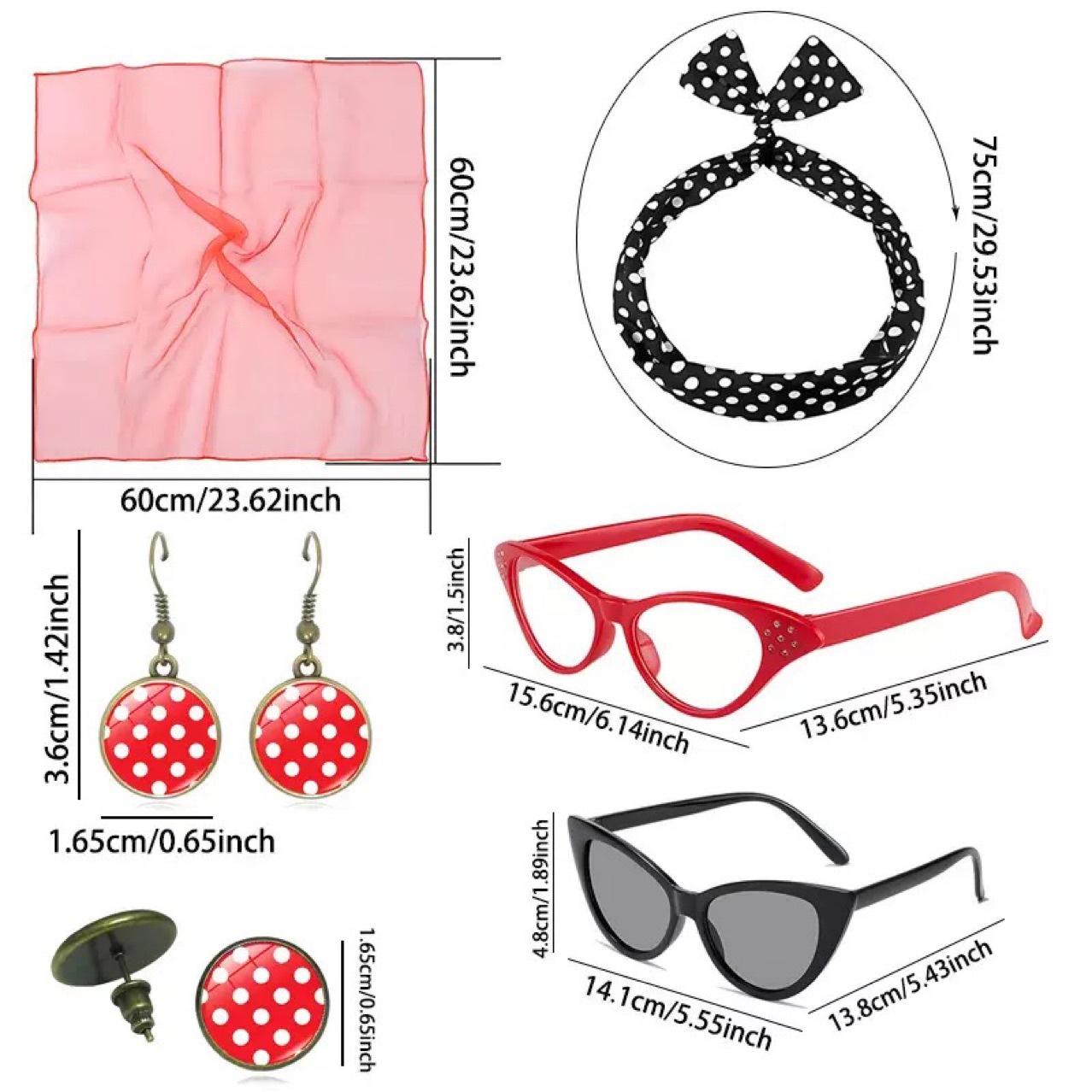1950s Retro Party Cosplay Dres - Women'S Accessories In The 1950S 评论和价格