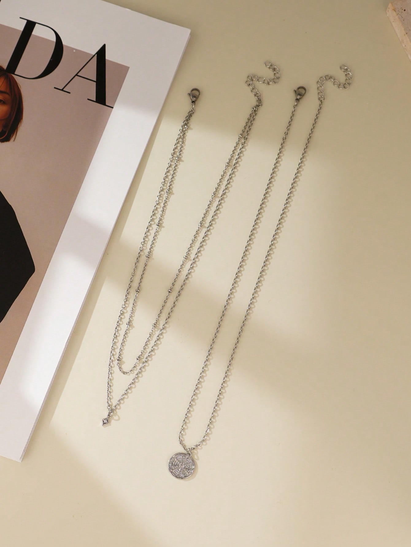 2pcs/Set Minimalist Layered Si - Layered Necklace Set 评论和价格