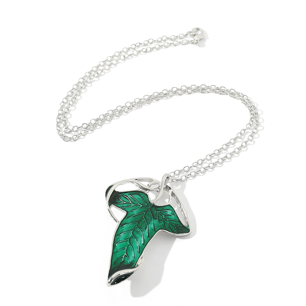 Vintage Green Leaf Pendant Nec - Women Accessories Jewelry 评论和价格