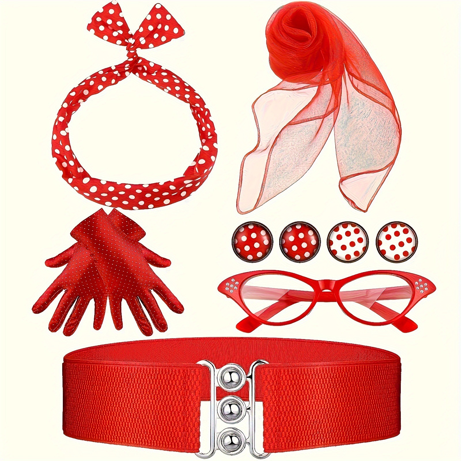 50s 80s Disco Party Costume Ac - Women'S Accessories In The 1950S 评论和价格