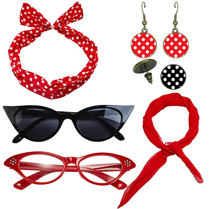 50s 80s Disco Party Costume Ac - Women'S Accessories In The 1950S 评论和价格