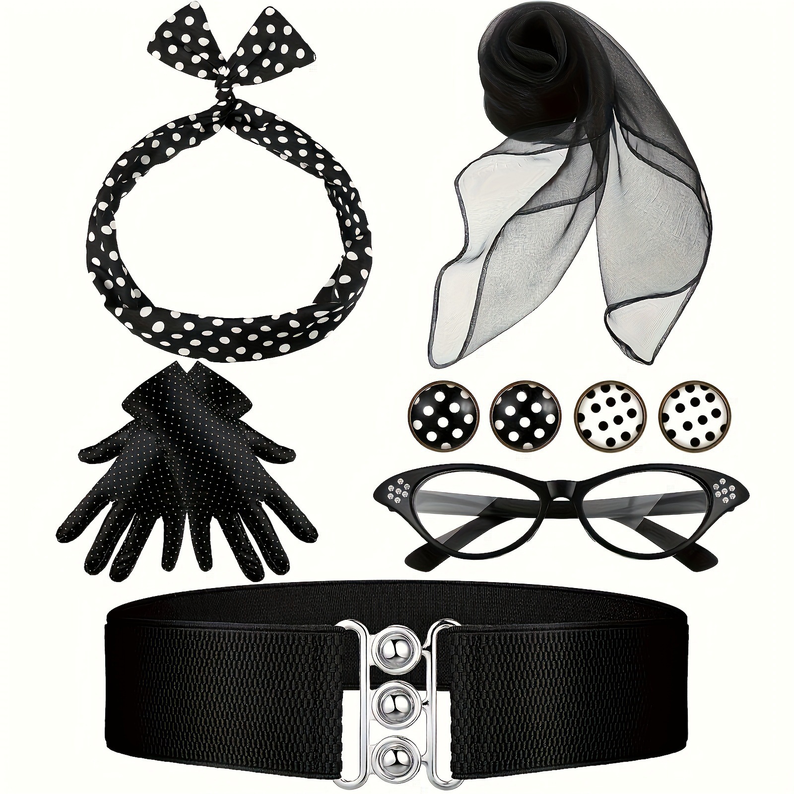 50s 80s Disco Party Costume Ac - Women'S Accessories In The 1950S 评论和价格