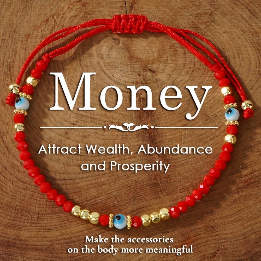 Boho Red Crystal Beaded Bracel - Evil Eye Bracelet 评论和价格