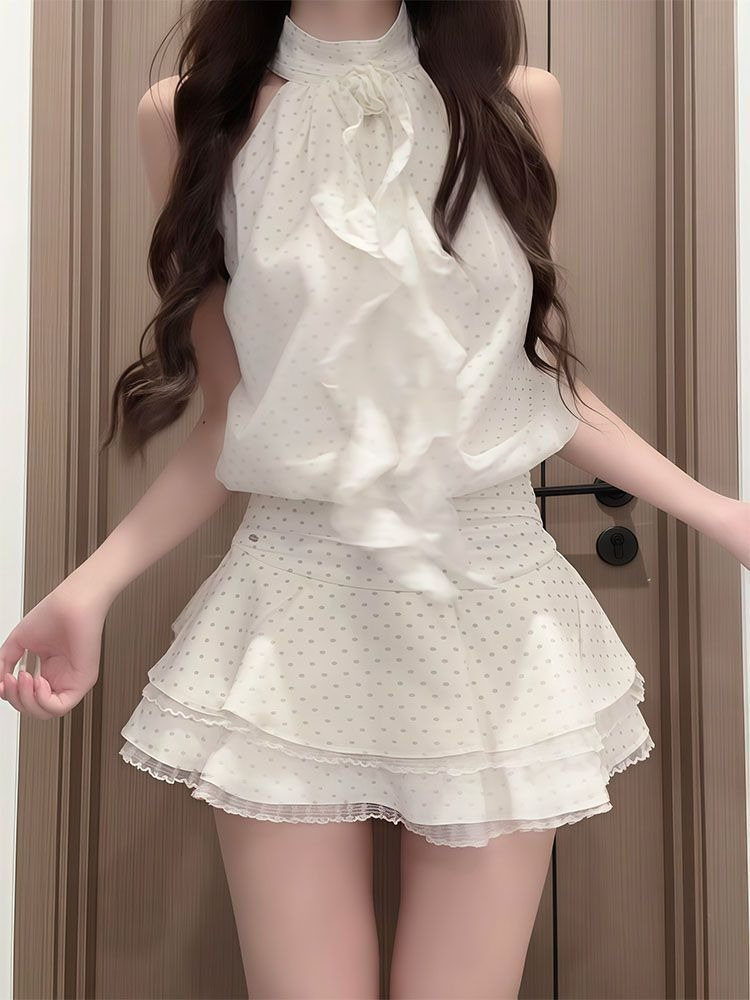 French Sweet Polka Dot 2 Piece - Layered Necklace Set 评论和价格