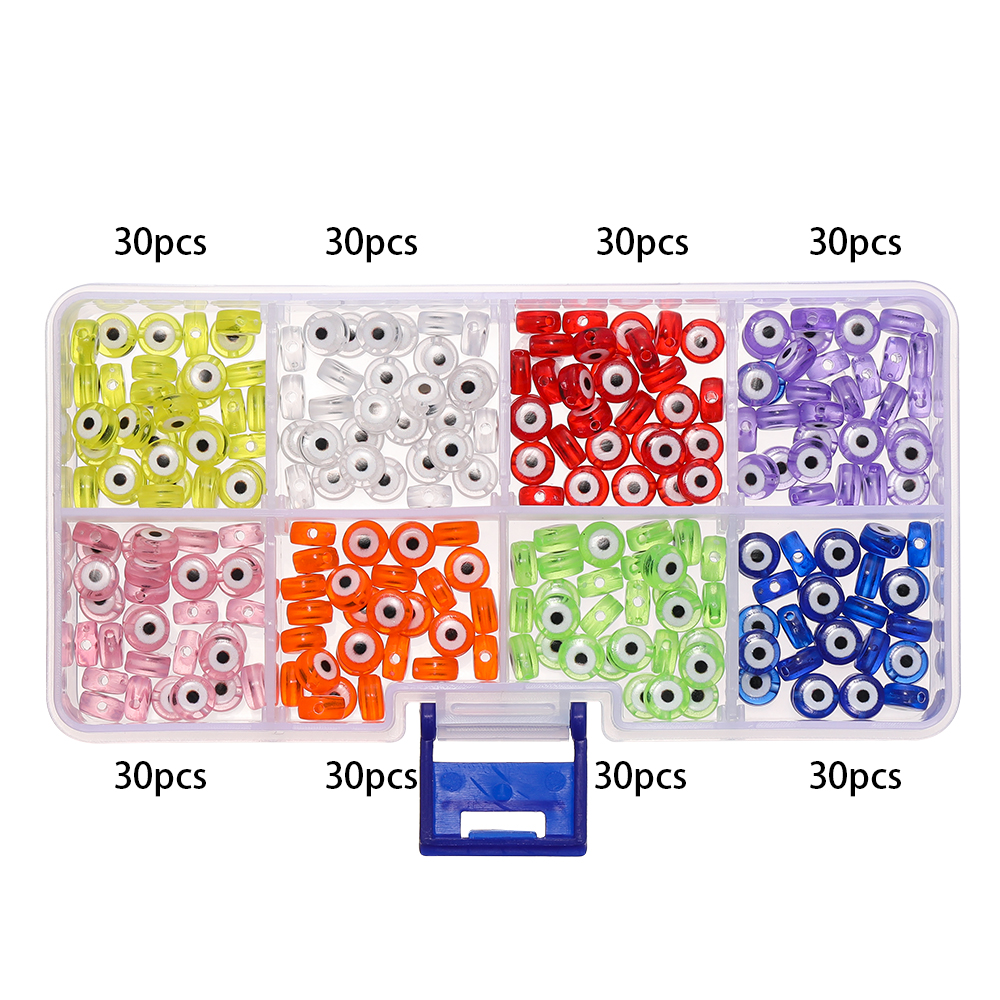1Box 4x7mm Oval Beads Evil Eye - Evil Eye Bracelet 评论和价格