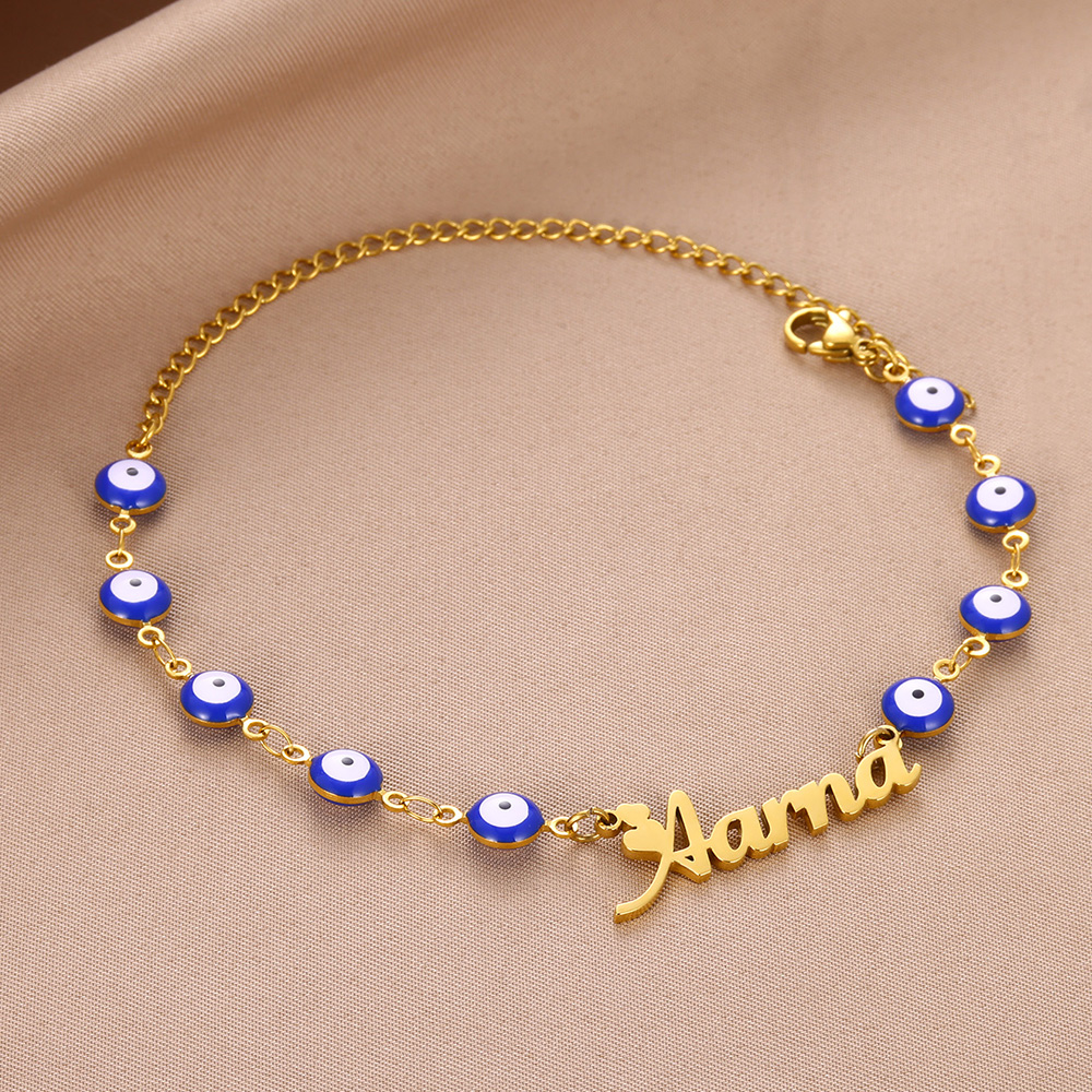Custom Name Blue Evil Eye Brac - Evil Eye Bracelet 评论和价格