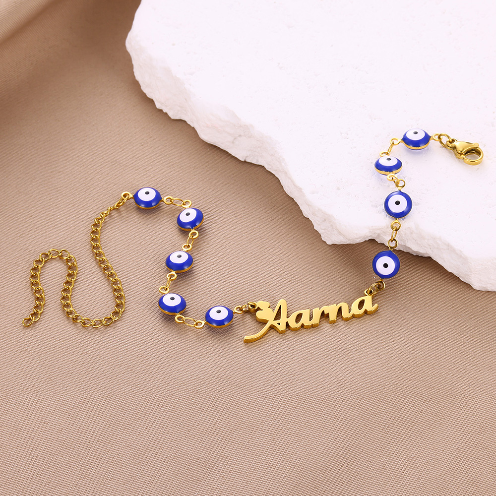 Custom Name Blue Evil Eye Brac - Evil Eye Bracelet 评论和价格