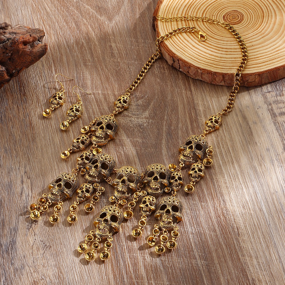Halloween Gift Retro Exaggerat - Layered Necklace Set 评论和价格