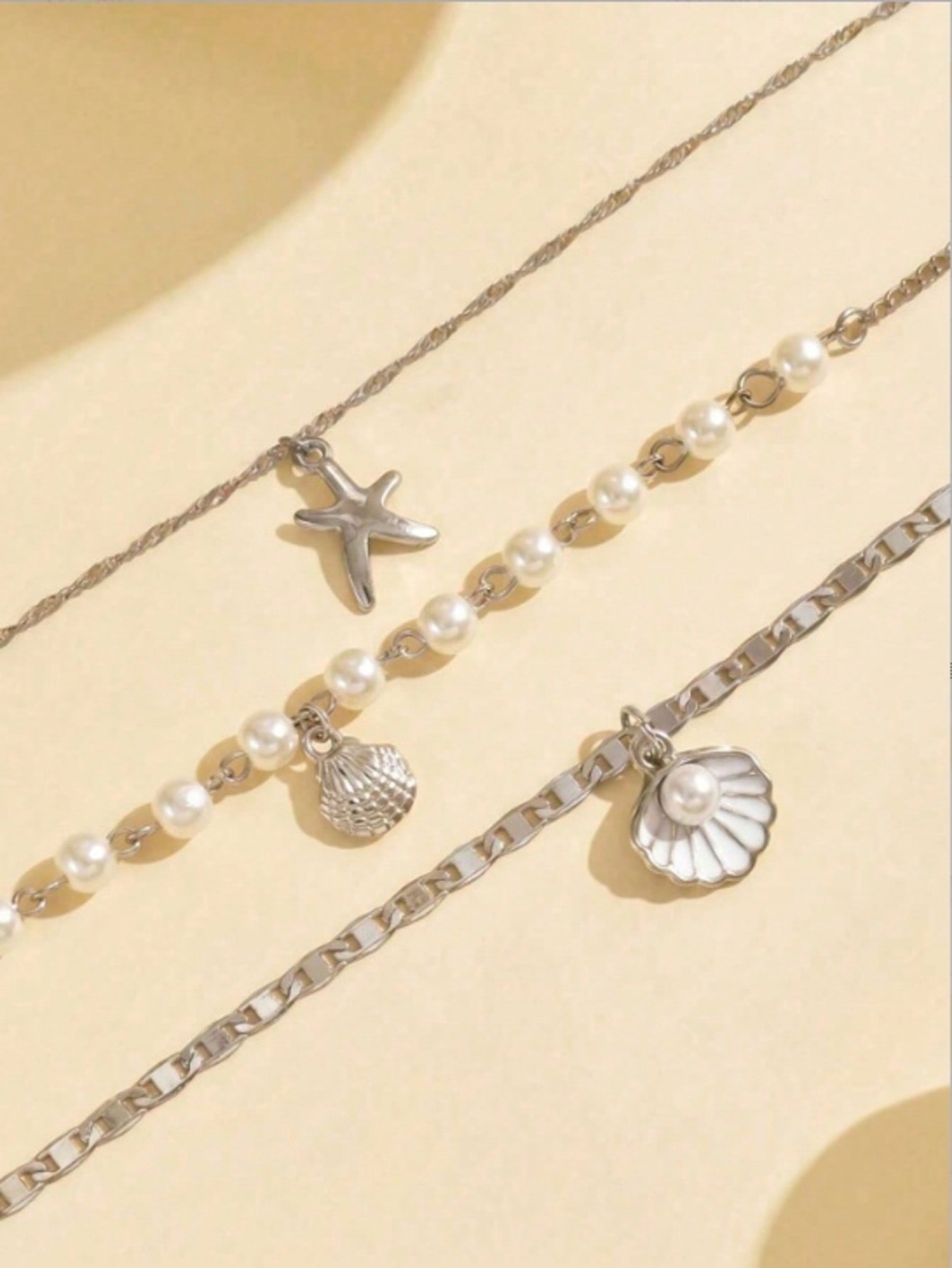 Perfect gift,3 Pieces Of Summe - Layered Necklace Set 评论和价格