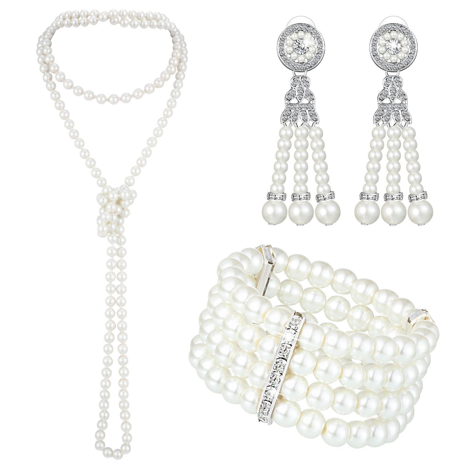 3-piece Set of Long Pearl Neck - Women'S Accessories In The 1950S 评论和价格