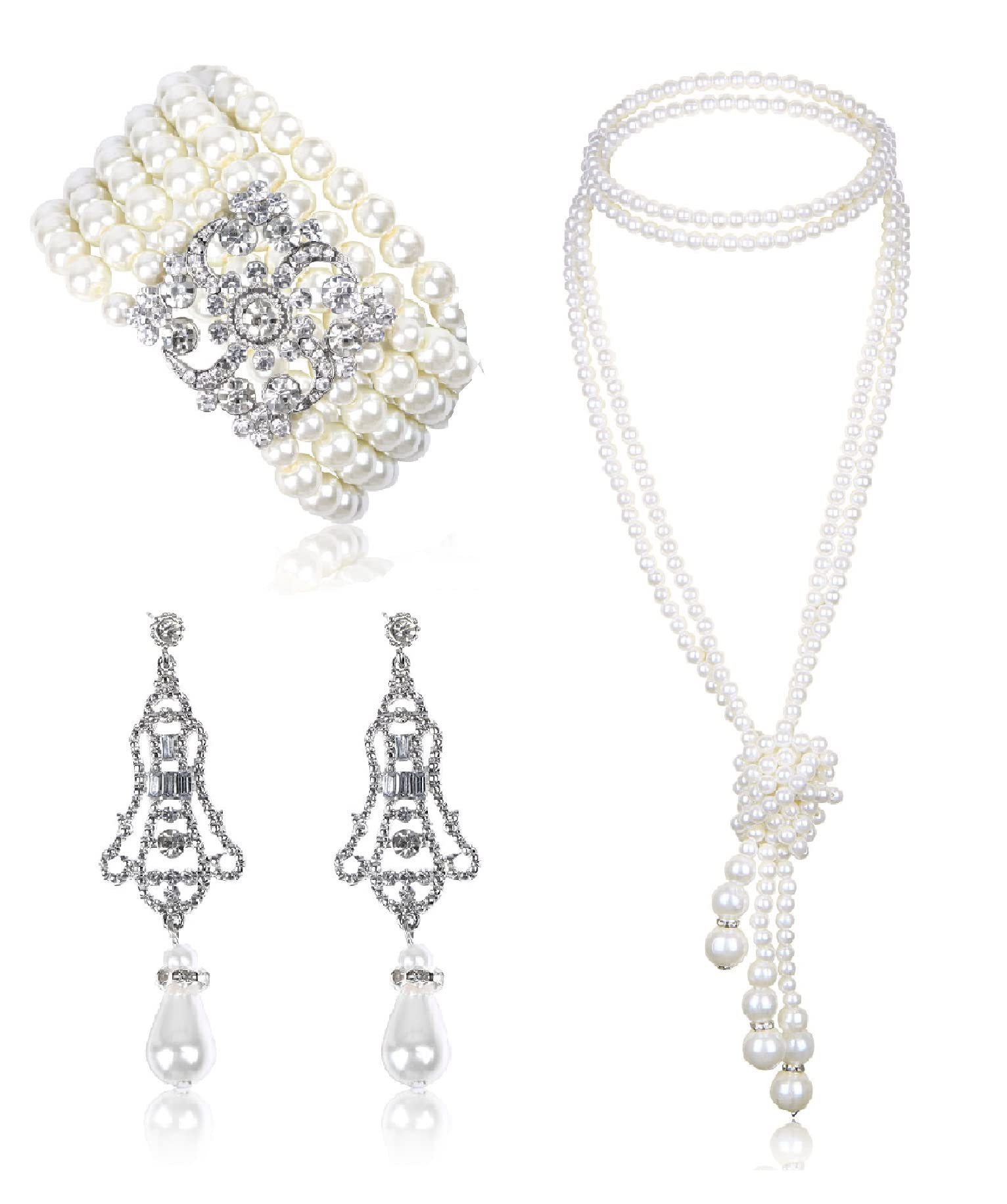 3-piece Set of Long Pearl Neck - Women'S Accessories In The 1950S 评论和价格
