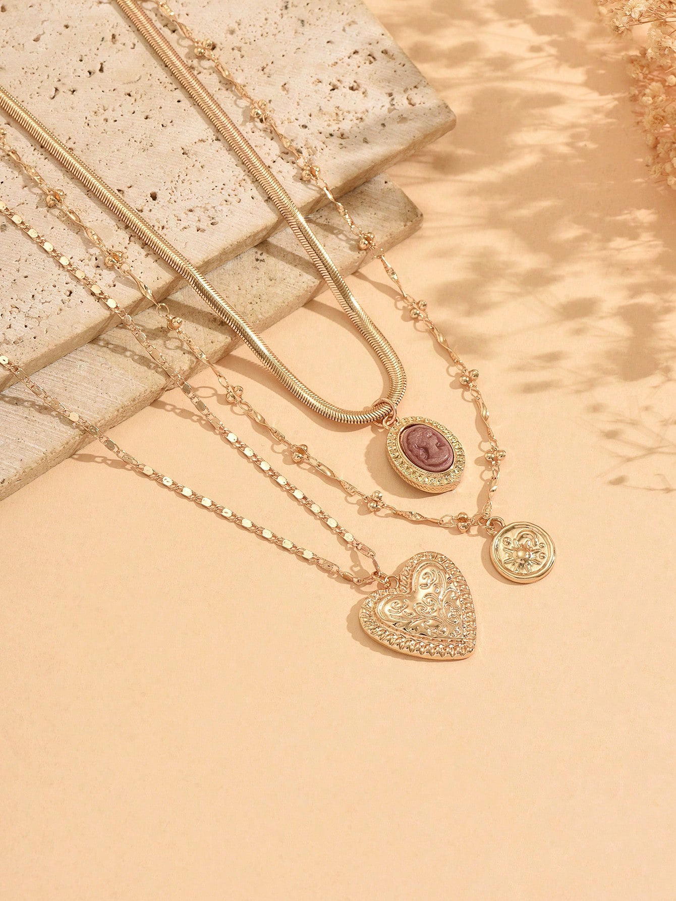 Perfect gift,3pcs/Set Vintage  - Layered Necklace Set 评论和价格