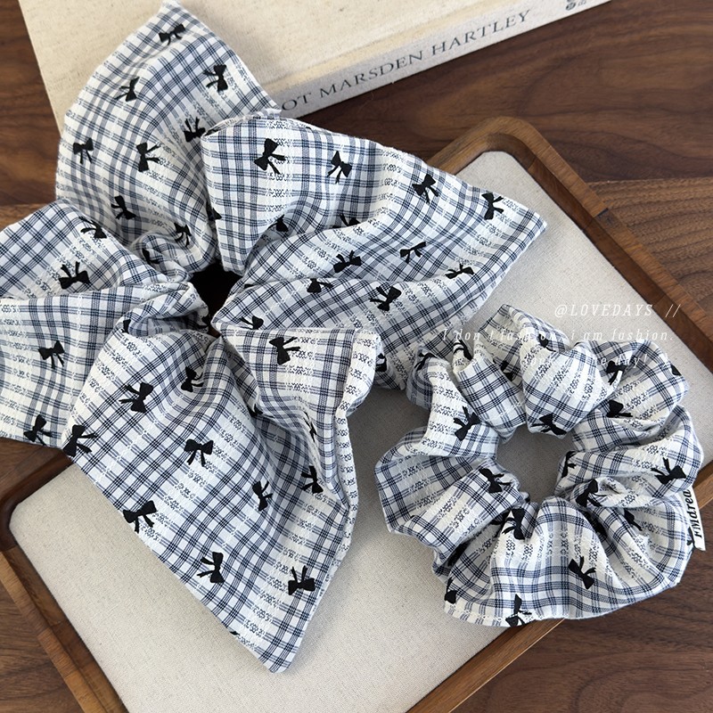 Sweet Blue Plaid Bow Print Hai - Women'S Essential Accessories 评论和价格