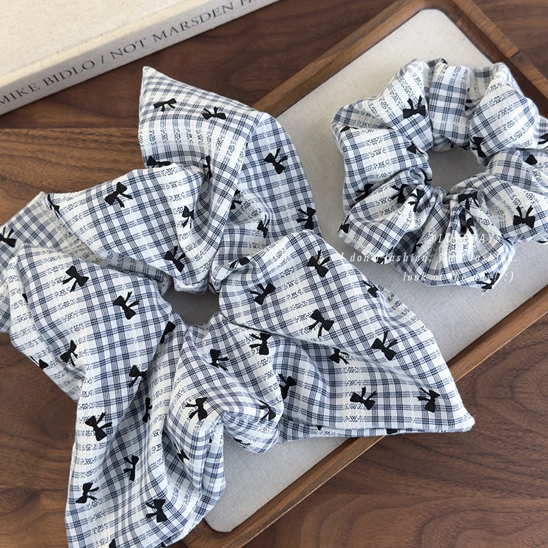Sweet Blue Plaid Bow Print Hai - Women'S Essential Accessories 评论和价格