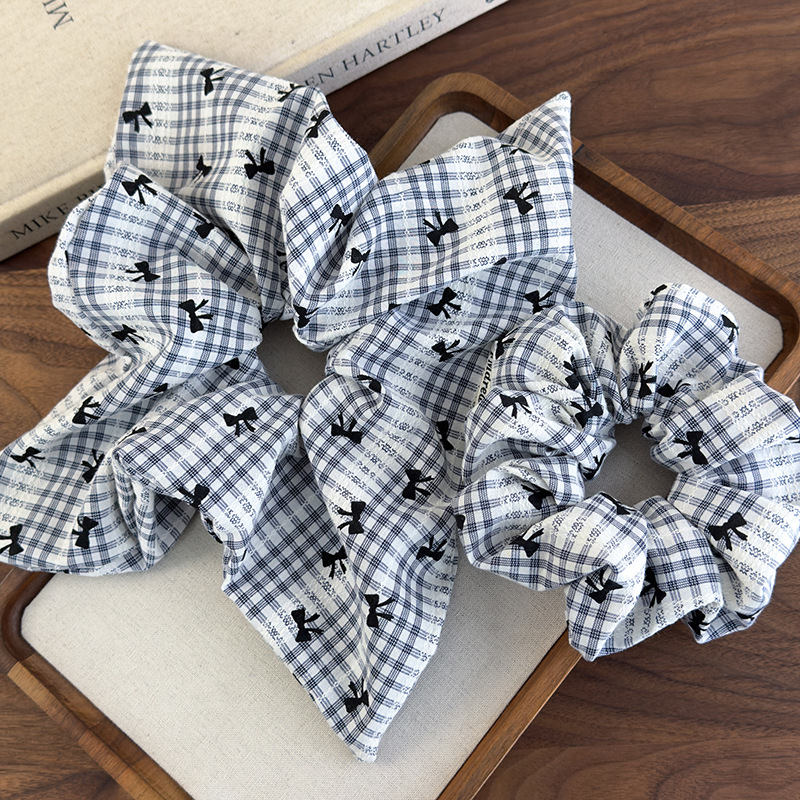 Sweet Blue Plaid Bow Print Hai - Women'S Essential Accessories 评论和价格