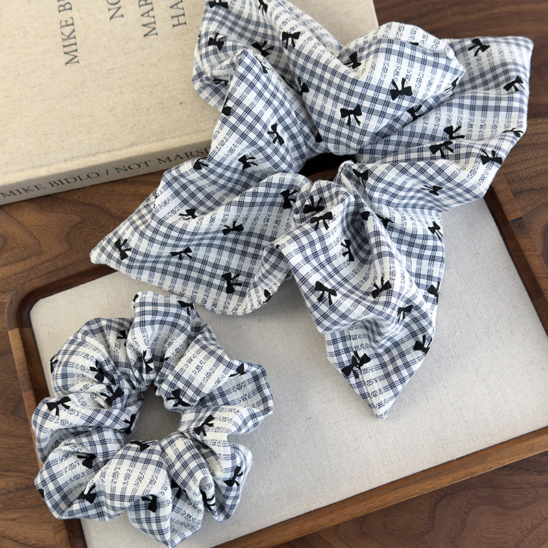 Sweet Blue Plaid Bow Print Hai - Women'S Essential Accessories 评论和价格