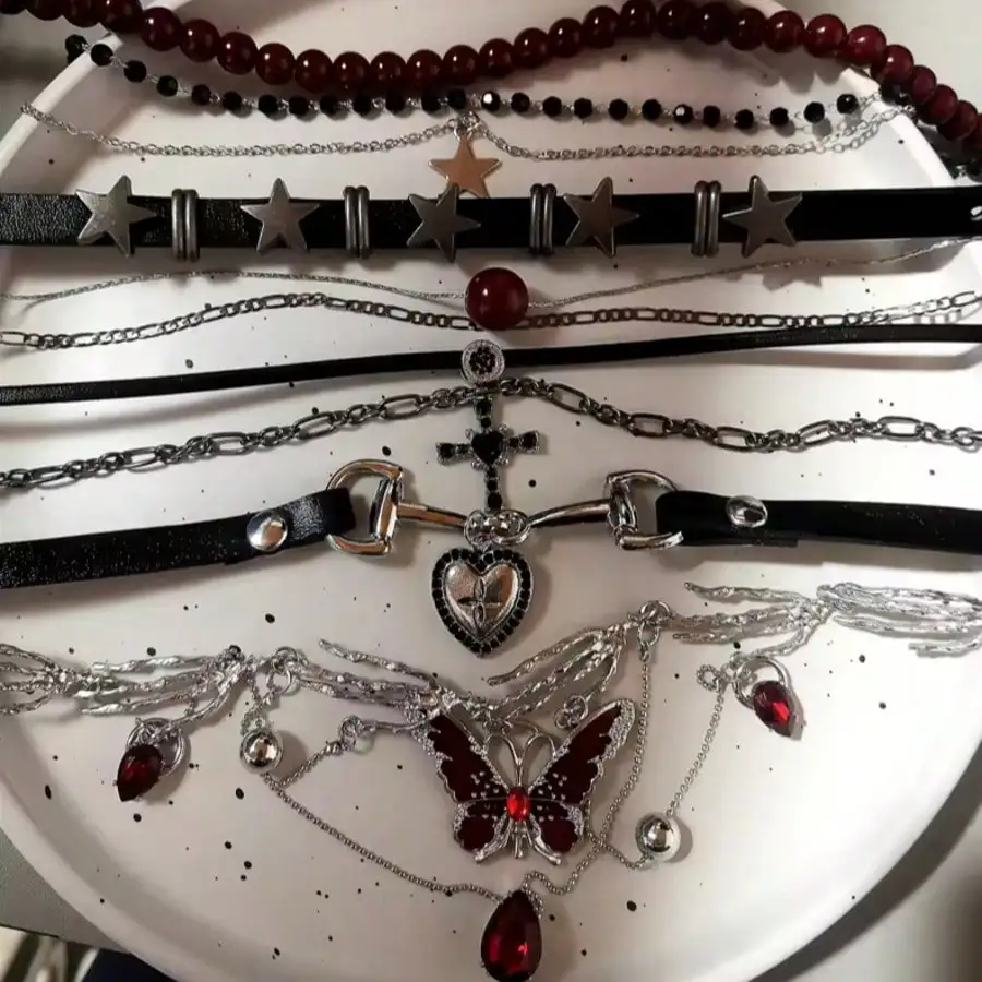Gothic Y2K Red Butterfly Star  - Women'S Y2K Accessories 评论和价格